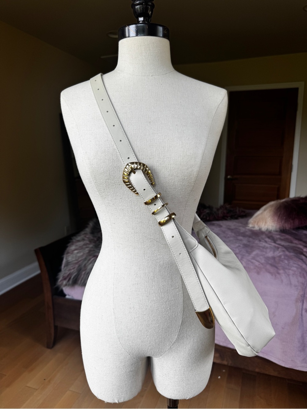 Natalie Borton Sera Crescent Bag, Kenya Edition in Bone Leather - Picture 7 of 12